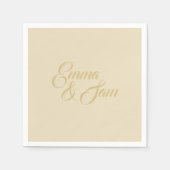 Serviette En Papier Mariage blanc Lotus (Devant)