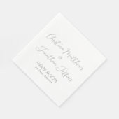 Serviette En Papier Mariage blanc moderne et élégant (Coin)
