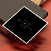 Serviette En Papier Mariage Blanc Noir Script