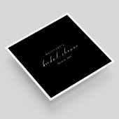 Serviette En Papier Mariage Blanc Noir Script