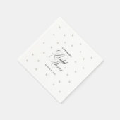 Serviette En Papier Mariage Blanc Perles (Coin)