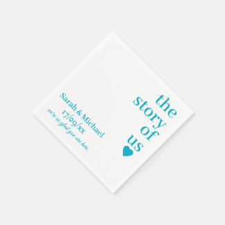 SERVIETTE EN PAPIER MARIAGE BLANC PERSONNALISÉ NOM MODERNE CHIC 