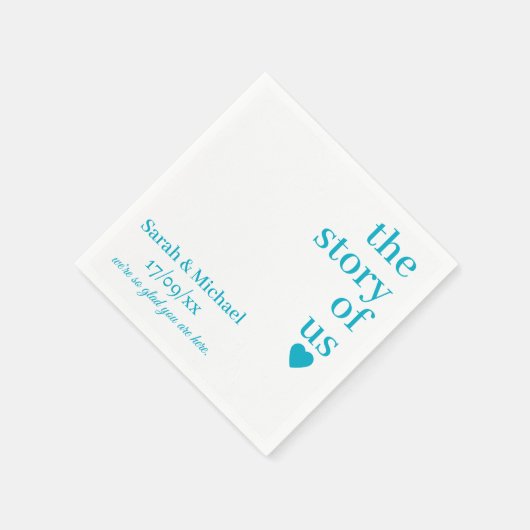 SERVIETTE EN PAPIER MARIAGE BLANC PERSONNALISÉ NOM MODERNE CHIC (Coin)