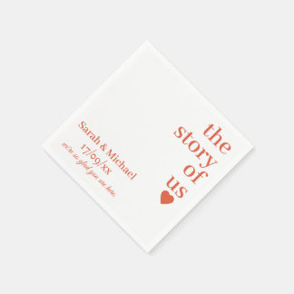 SERVIETTE EN PAPIER MARIAGE BLANC PERSONNALISÉ NOM MODERNE ET ÉLÉGANT 