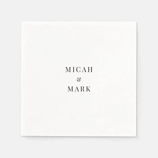 Serviette En Papier Mariage blanc personnalisé simple Cocktail Napkins (Devant)