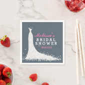 Serviette En Papier Mariage blanc robe nuptiale (En situation)