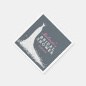 Serviette En Papier Mariage blanc robe nuptiale (Coin)