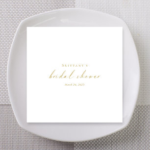 Serviette En Papier Mariage Blanc Script Fête de Fiançailles