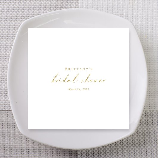 Serviette En Papier Mariage Blanc Script Fête de Fiançailles