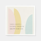 Serviette En Papier Mariage bleu Aqua Abstrait moderne (Devant)