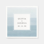 Serviette En Papier Mariage bleu aquarelle (Devant)