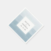 Serviette En Papier Mariage bleu aquarelle (Coin)