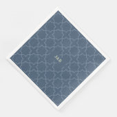 Serviette En Papier Mariage bleu avec Motif en lattes (Coin)