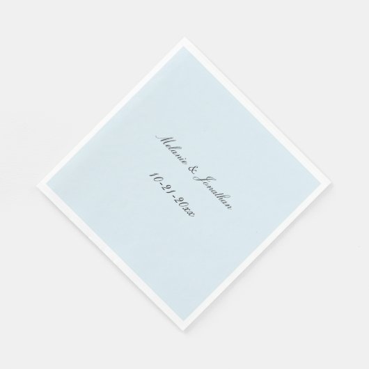 Serviette En Papier Mariage bleu clair (Coin)