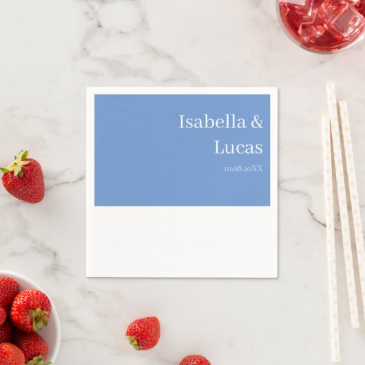 Serviette En Papier Mariage bleu Cornflower (En situation)