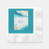 Serviette En Papier mariage bleu côtier (Devant)
