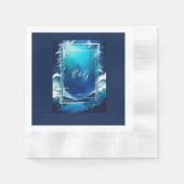 Serviette En Papier mariage bleu côtier (Devant)