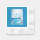 Serviette En Papier mariage bleu côtier (Devant)