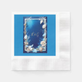 Serviette En Papier mariage bleu côtier (Devant)