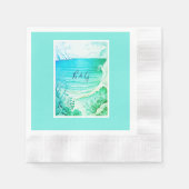 Serviette En Papier mariage bleu côtier (Devant)
