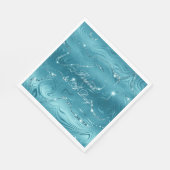 Serviette En Papier Mariage bleu d'Aqua (Coin)