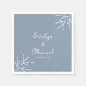 Serviette En Papier Mariage bleu Dusty minimum formel (Devant)