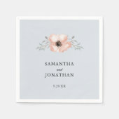 Serviette En Papier Mariage bleu foncé (Devant)