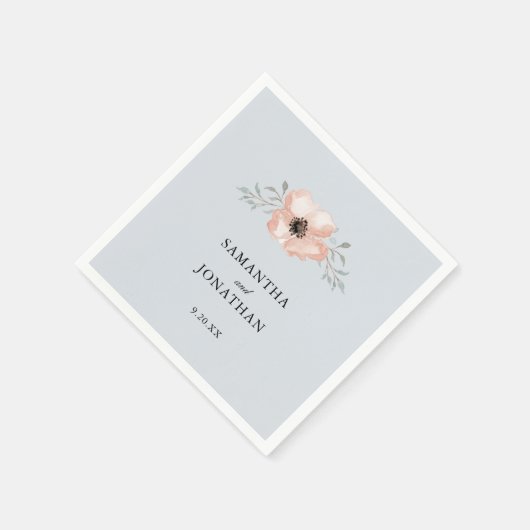 Serviette En Papier Mariage bleu foncé (Coin)