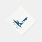 Serviette En Papier Mariage bleu foncé Nautical Seaside (Coin)