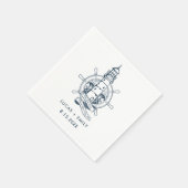 Serviette En Papier Mariage bleu foncé Nautical Seaside (Coin)