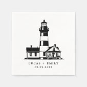 Serviette En Papier Mariage bleu foncé Nautical Seaside (Devant)