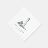 Serviette En Papier Mariage bleu foncé Nautical Seaside (Coin)
