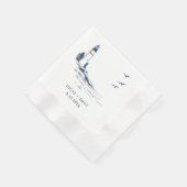 Serviette En Papier Mariage bleu foncé Nautical Seaside (Coin)