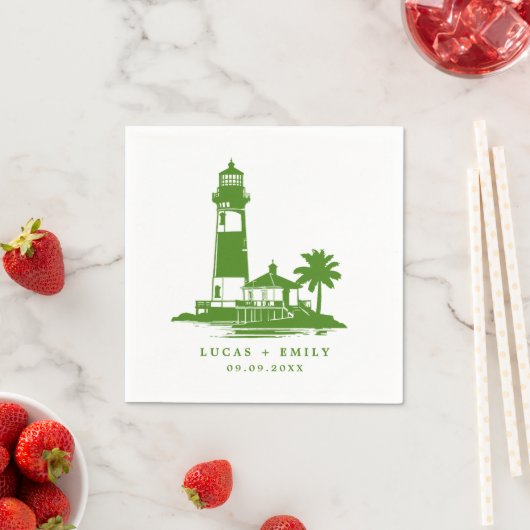 Serviette En Papier Mariage bleu foncé Nautical Seaside (En situation)