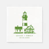 Serviette En Papier Mariage bleu foncé Nautical Seaside (Devant)