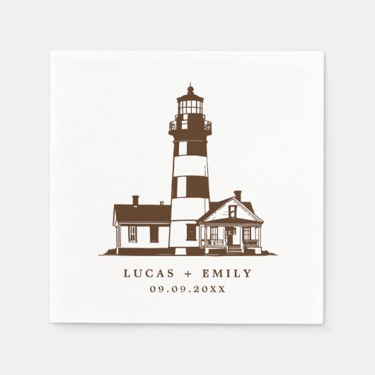 Serviette En Papier Mariage bleu foncé Nautical Seaside (Devant)