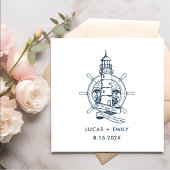 Serviette En Papier Mariage bleu foncé Nautical Seaside