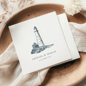 Serviette En Papier Mariage bleu foncé Nautical Seaside