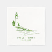 Serviette En Papier Mariage bleu foncé Nautical Seaside (Devant)