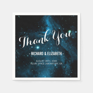 Serviette En Papier Mariage bleu Galaxy Merci serviettes