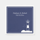 Serviette En Papier Mariage bleu Lighthouse Navy (Devant)