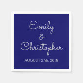 Serviette En Papier Mariage bleu marine ou réception simple serviettes (Devant)