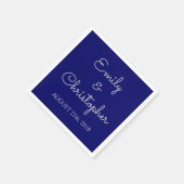 Serviette En Papier Mariage bleu marine ou réception simple serviettes (Coin)