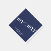 Serviette En Papier Mariage bleu marine simple serviettes (Coin)