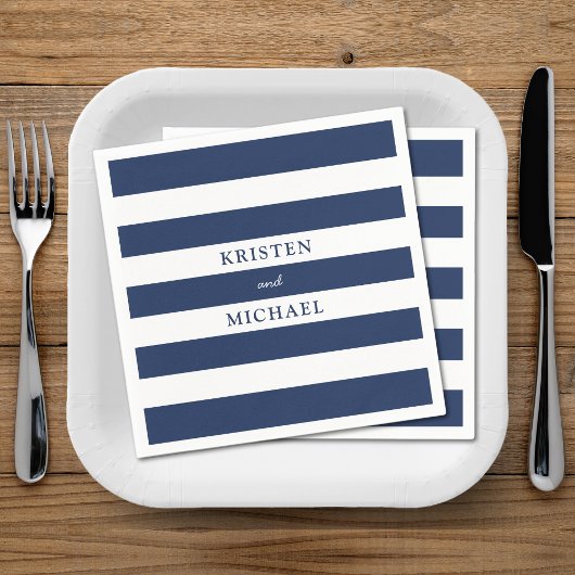 Serviette En Papier Mariage Bleu Nautique