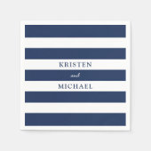 Serviette En Papier Mariage Bleu Nautique (Devant)