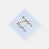 Serviette En Papier Mariage Bleu Opulent (Coin)