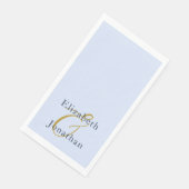Serviette En Papier Mariage bleu opulent (Coin)
