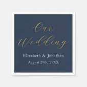 Serviette En Papier Mariage bleu opulent (Devant)