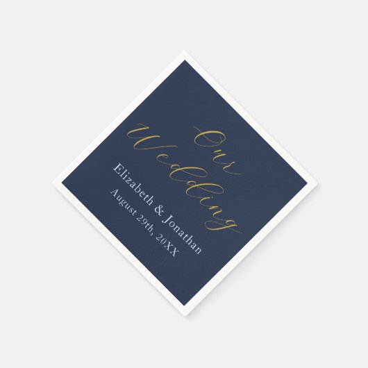 Serviette En Papier Mariage bleu opulent (Coin)
